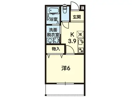 シルウァASO(1K/2階)の間取り写真