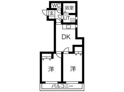 フルール・ド・高宮(2DK/5階)の間取り写真