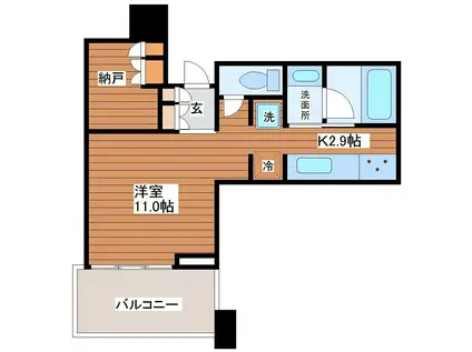 シティタワー大阪天満(1LDK/8階)の間取り写真