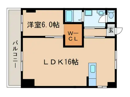 U-BASIC PORT TAKASHU A棟(1LDK/2階)の間取り写真