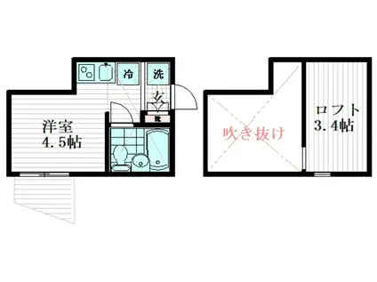 上石神井の家(ワンルーム/1階)の間取り写真