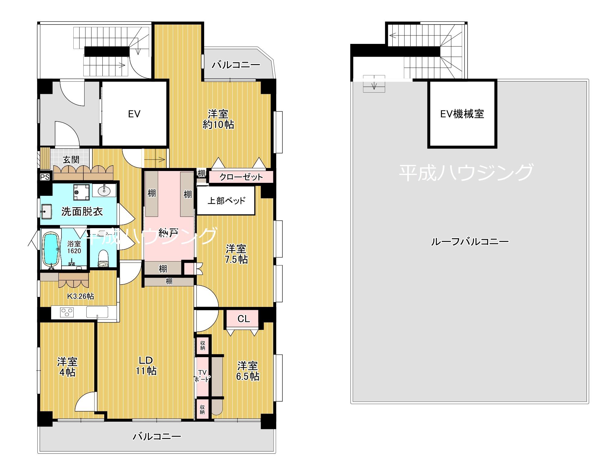 ブルースカイ新中野(4SLDK/8階)の間取り写真