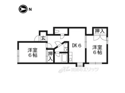 中井荘(2DK/2階)の間取り写真