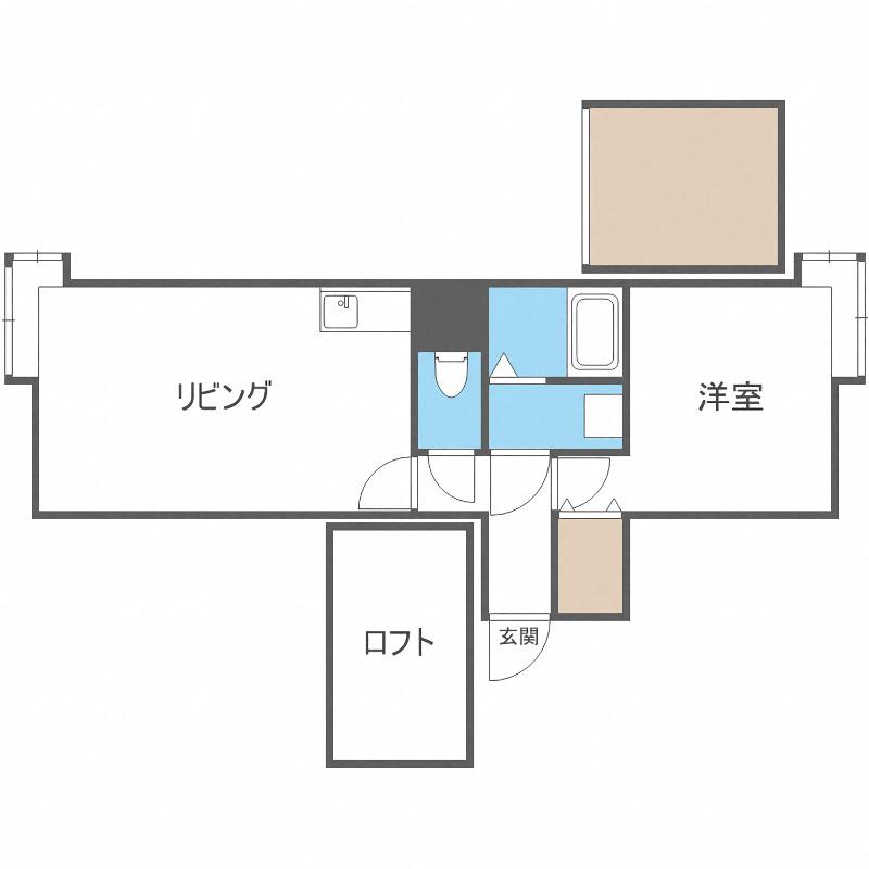 コスモハイツ(1DK/2階)の間取り写真