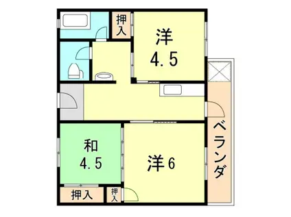 大橋西ビル(3K/5階)の間取り写真