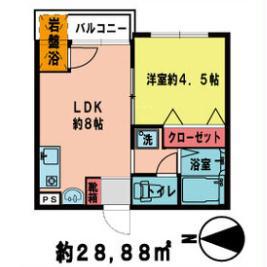 メゾンDEソレイユ(1DK/1階)の間取り写真