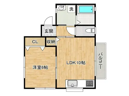 アーボリアルII(1LDK/1階)の間取り写真
