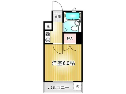 ハートイン尼ヶ坂(1K/4階)の間取り写真