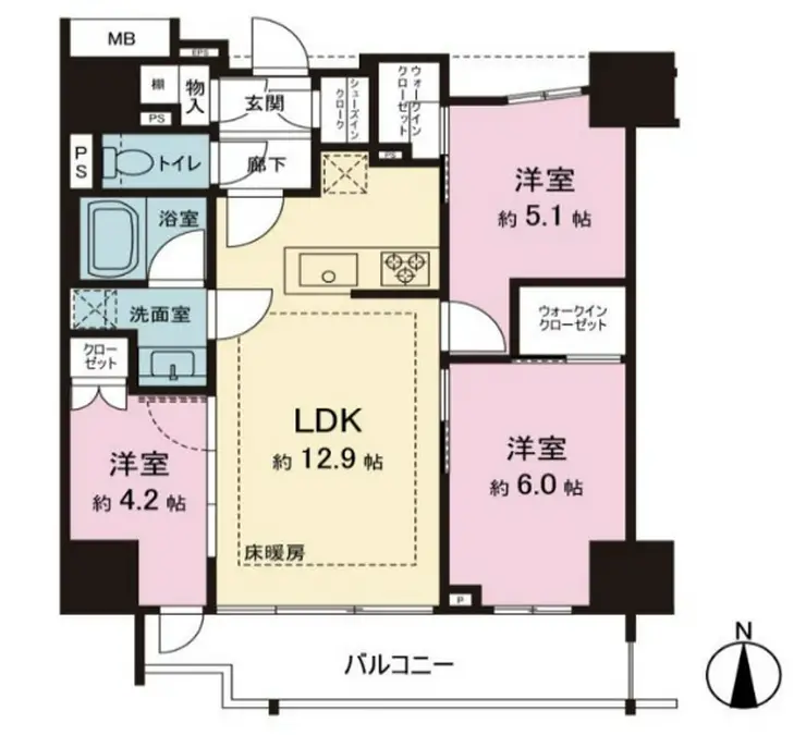 リビオレゾン王子 7階階 間取り