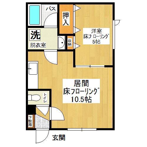 コーポピュア(1LDK/2階)の間取り写真