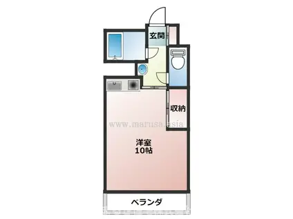 リバティハウス(ワンルーム/3階)の間取り写真