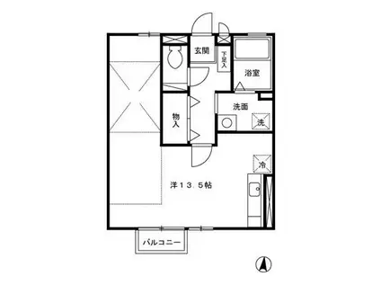 サニーブレイスYOMOB棟(ワンルーム/2階)の間取り写真