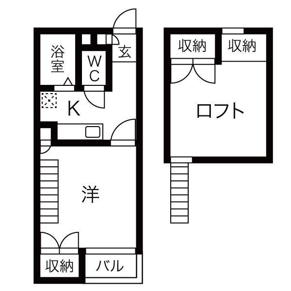 セイラBOX剣崎I(1K/2階)の間取り写真