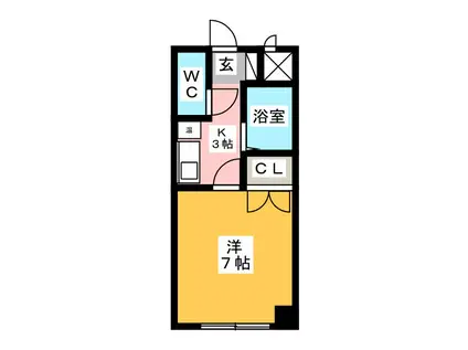 KS FLATS(1K/4階)の間取り写真