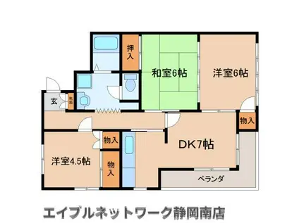 ホンケマンション(3DK/3階)の間取り写真