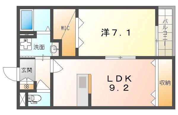 アート星田駅前(1LDK/1階)の間取り写真