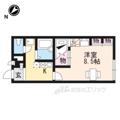 レオパレスF WING(1K/1階)の間取り写真