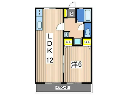 シティハイムファミールA(1LDK/2階)の間取り写真