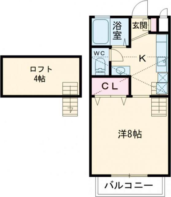 サンハイツ渡邉(1K/2階)の間取り写真