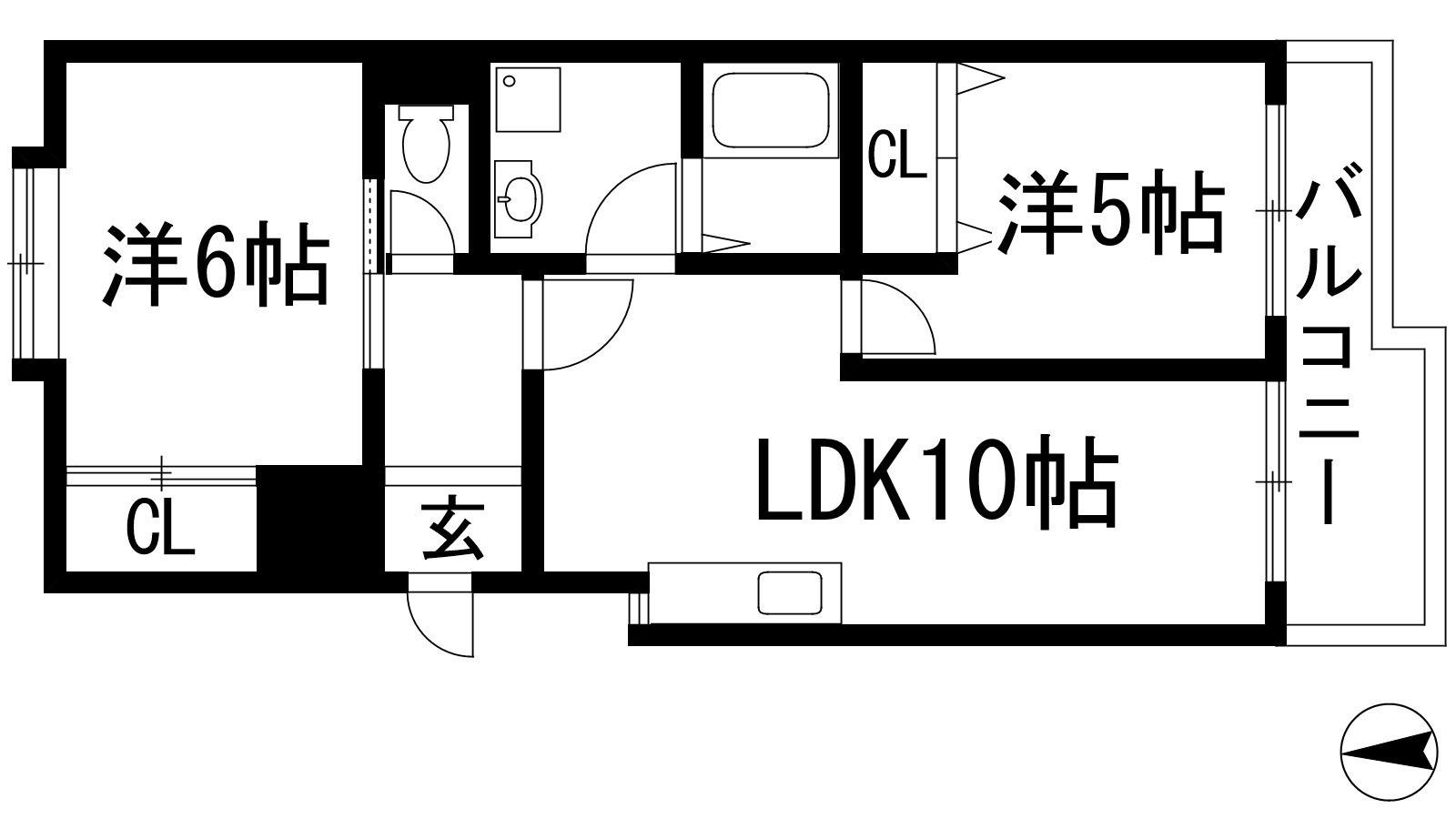 キャピタルハウス(2LDK/2階)の間取り写真