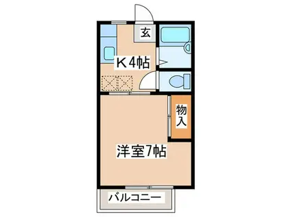 グリーンハイツ枡形(1K/1階)の間取り写真