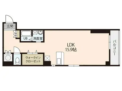 ルミエール幟(ワンルーム/7階)の間取り写真