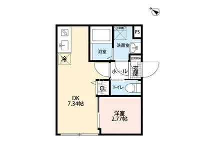 BIBLIO NIHONBASHI(1DK/1階)の間取り写真