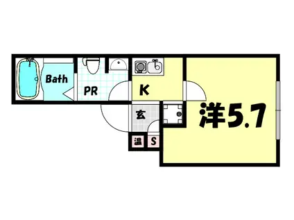 K-PALAZZO神戸坂口通(1K/3階)の間取り写真