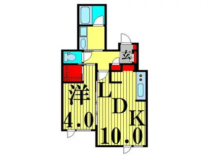 アリュイッテ青井(1LDK/1階)の間取り写真