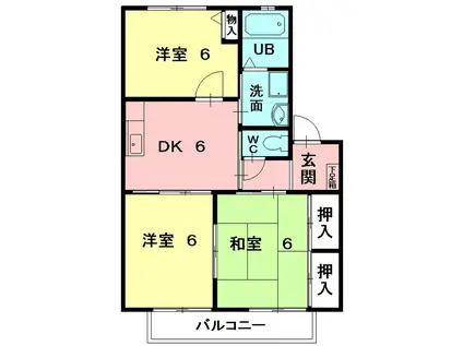 サニーコート日立(3DK/1階)の間取り写真