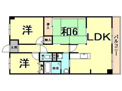 イーストハイムIII(3LDK/2階)の間取り写真