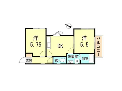 松本ハイツ(2DK/2階)の間取り写真