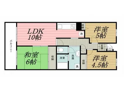 アンリベールII(3LDK/5階)の間取り写真