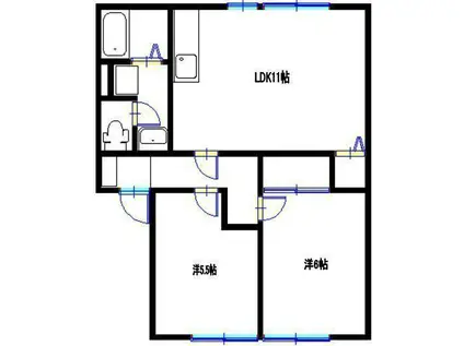サンハイム下手野(2LDK/1階)の間取り写真