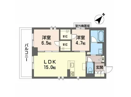 CLASSEUM連坊II(2LDK/4階)の間取り写真