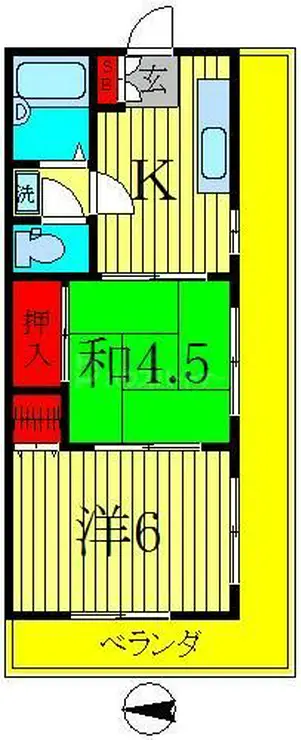 レジデンスカノウ 4階階 間取り