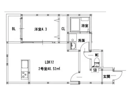 日の出パラシオ(1LDK/1階)の間取り写真