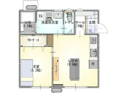 MARI(1LDK/2階)の間取り写真