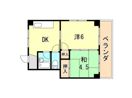 中山手ビル(2DK/3階)の間取り写真