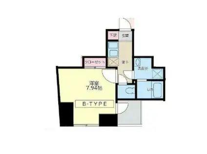 S-RESIDENCE日本橋浜町(1K/3階)の間取り写真