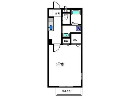 BUENA VISTA A(1K/2階)の間取り写真