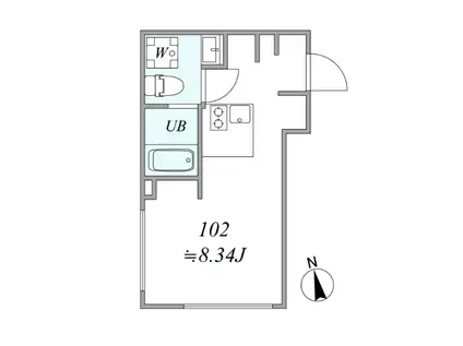 TRIAS372(1DK/1階)の間取り写真