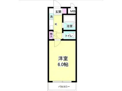 ベルトピア大和桜ヶ丘(1K/2階)の間取り写真