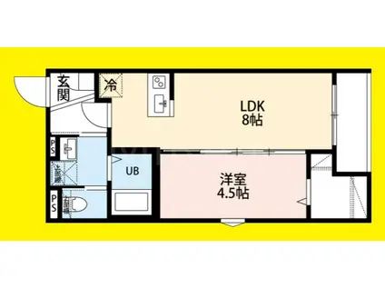 ラネージュ海老名(1LDK/3階)の間取り写真