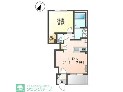 グランコート(1LDK/1階)の間取り写真