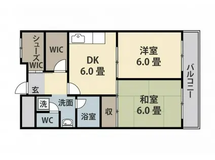 和光銀山レジデンス(2DK/4階)の間取り写真