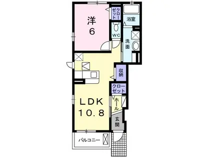 ムース ジョーハイツ(1LDK/1階)の間取り写真