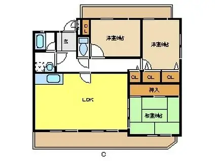 ウイング95(3LDK/3階)の間取り写真