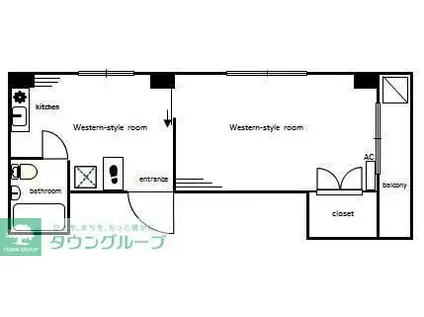 スミノエ上野ビル(1K/4階)の間取り写真