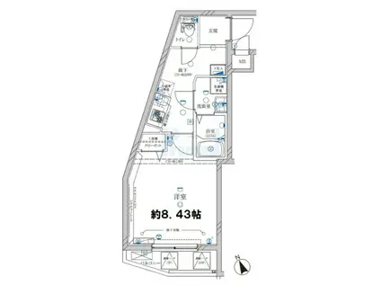 ディアレイシャス成増(1K/2階)の間取り写真